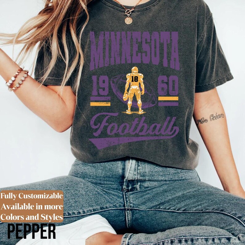 Comfort Colors Vintage Minnesota Football Shirt · Style 02
