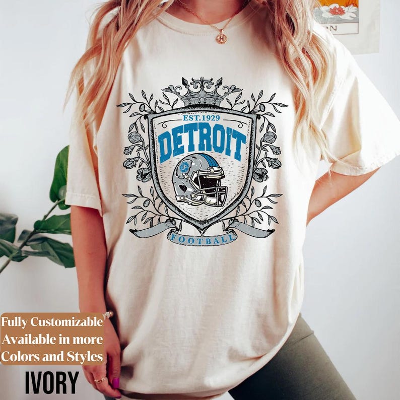 Comfort Colors Detroit Football Shirt Style 01