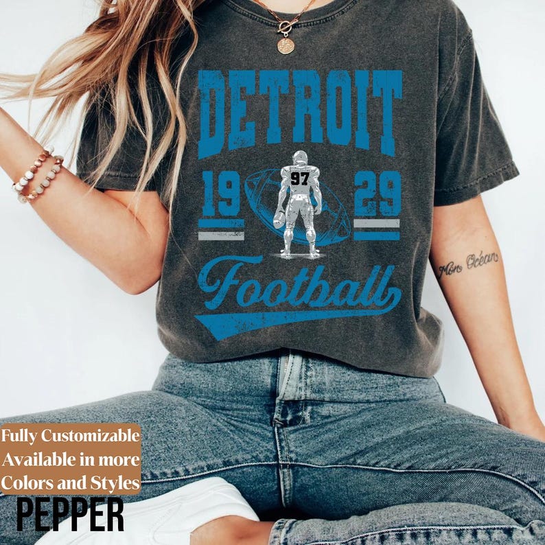 Comfort Colors Detroit Football Shirt Style 09