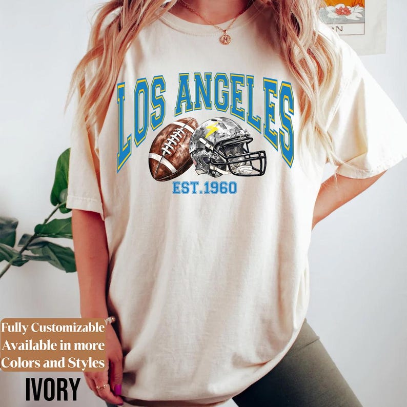 Comfort Colors Vintage Los Angeles Football Shirt · Style 10