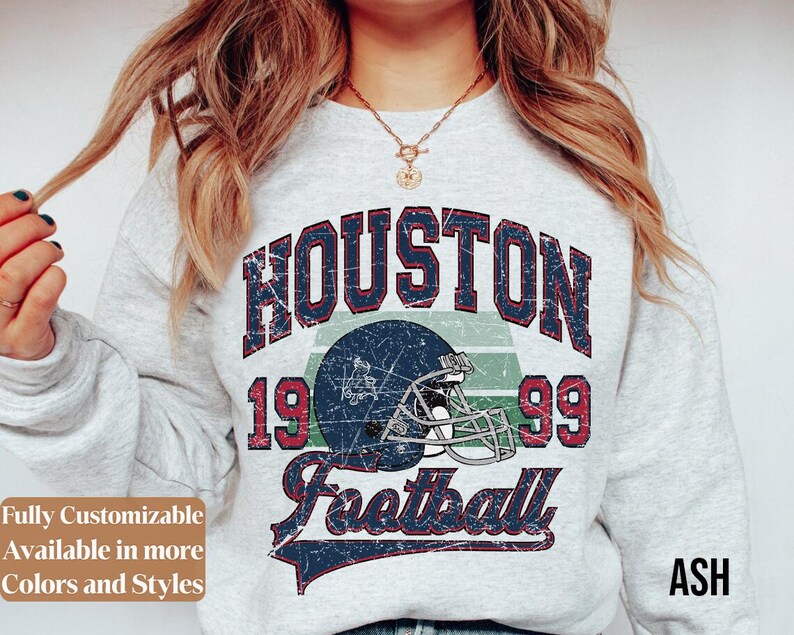 Vintage Houston Football Sweatshirt Style 03