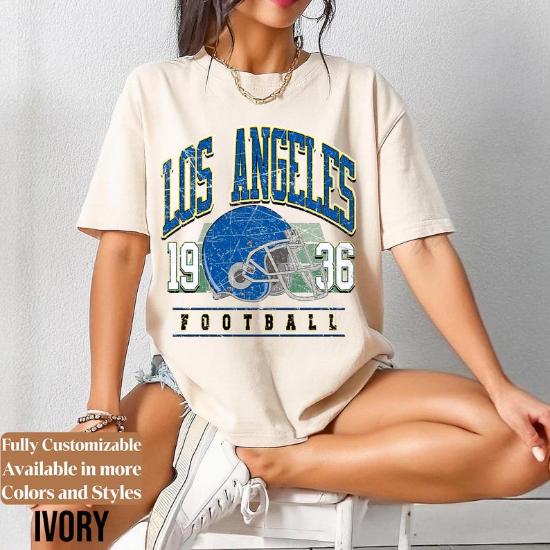 Comfort Colors Vintage Los Angeles Football Shirt · Style 08