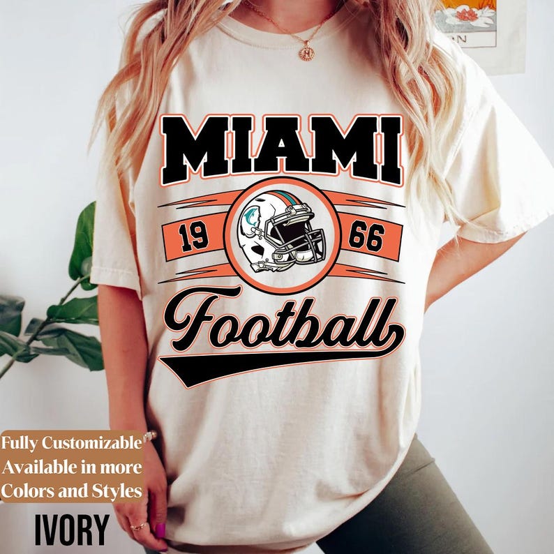 Comfort Colors Vintage Miami Football Shirt · Style 04