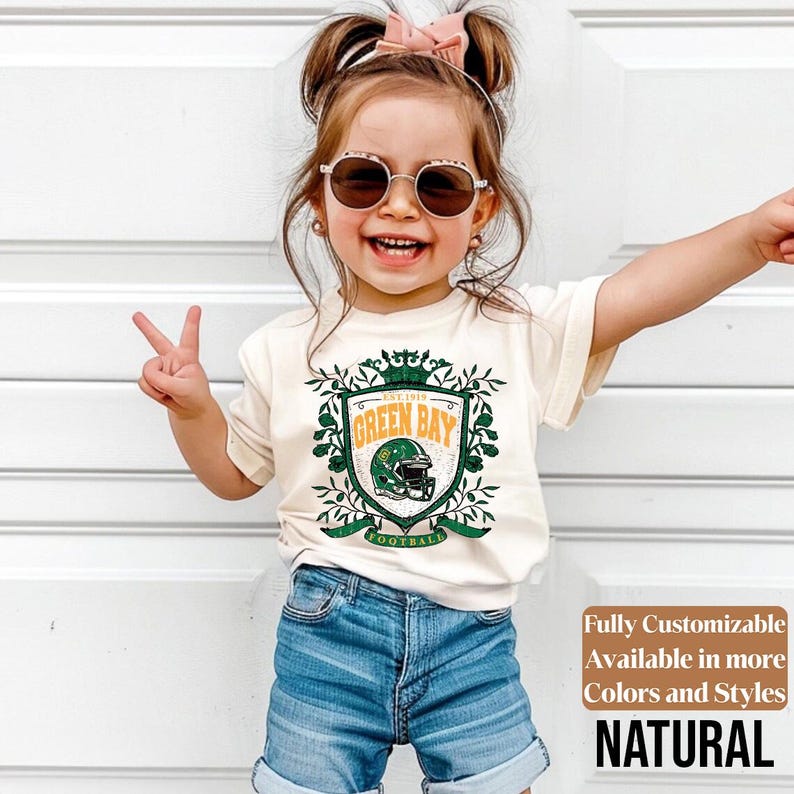 Green Bay Kids Vintage Tee Style 01