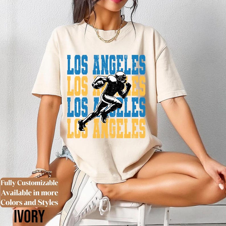 Comfort Colors Vintage Los Angeles Football Shirt · Style 09