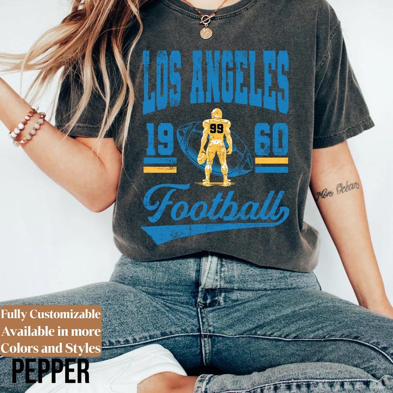 Comfort Colors Vintage Los Angeles Football Shirt · Style 02