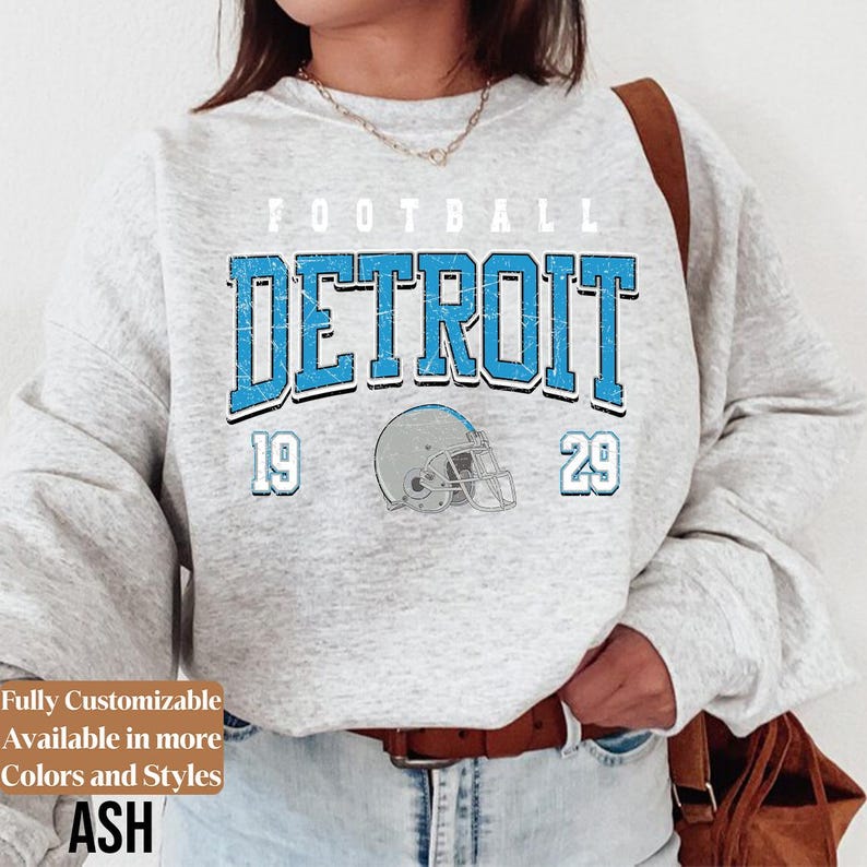 Vintage Detroit Football Sweatshirt Style 05