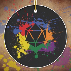 Dungeons and Dragons LGBTQIA+ Pride Holiday Christmas Ornament, D&D Ornament, Geeky Ornament, Gifts For Geeks, DnD Gift, Holiday Ornament