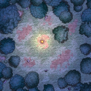 Dungeons and Dragons Campsite Battle Map - Night - DnD, D&D, 5e, Roll20, Fantasy Grounds, Gießerei, VTT, Digital Map