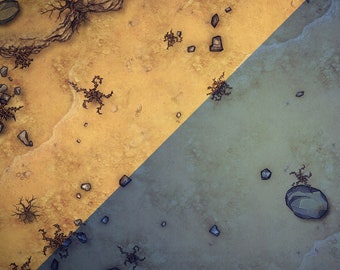 Desert Battle Map, DnD Battle Map, D&D, Battlemap, Dungeons and Dragons, Roll20, 5e, Foundry, Fantasy Grounds, Foundry, VTT, Digital Map