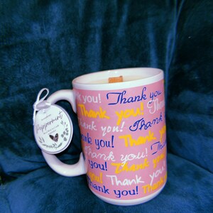 Soy Wax Candle - Thank You Mug - Peppermint