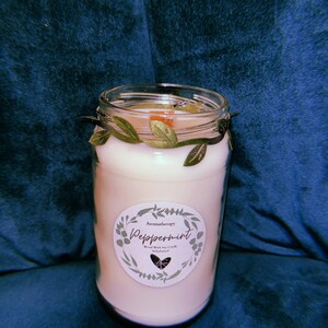 Soy Wax Candle - Clear Jar - Peppermint