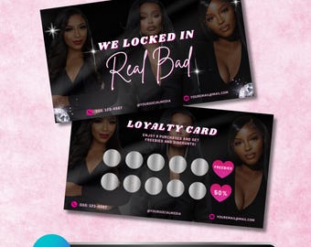 Beauty Loyalty Cards, DIY Marketing Cards Template Design, Nail Business Rewards Card, Lash VIP Loyalty Cards, Salon Business Card Template