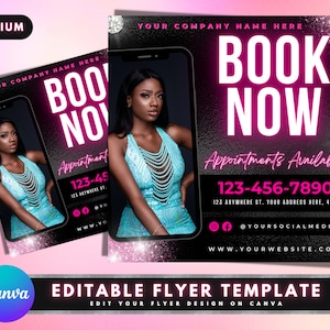 DIY Book Now Flyer, DIY Flyer Template Design, Appointments Available Flyer, Hair Flyer, Lash Booking Flyer, Premade Makeup Business Flyer