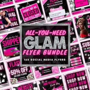 Social Media Flyer Bundle, DIY Flyer Template Design, Hair Bundle Flyers, Beauty Sale Flyers, Instagram Flyers, Premade Business Flyer Set