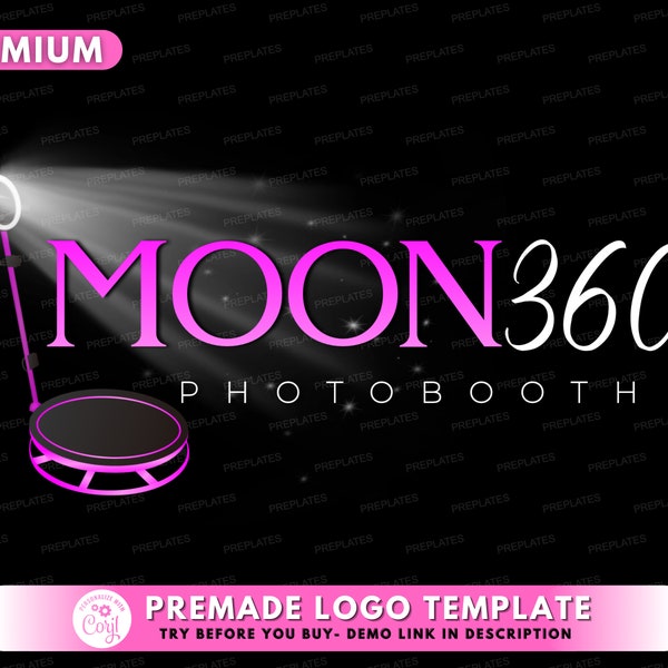 Photo Booth Logo, DIY Logo Design Template, 360 PhotoBooth Rental Logo, Photographer Logo, Photo Pod Event Logo Premade Business Logo