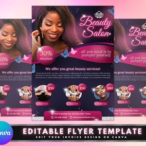 Beauty Salon Flyer, DIY Flyer Template Design, Make Up Flyer, Lash Flyer, Beauty Behandlung Flyer, Werbe Flyer, Vorgefertigter Instagram Flyer