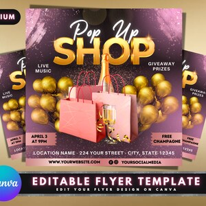 Pop Up Shop Flyer, DIY Flyer Template Design, Shop Now Flyer, Sip and Shop Flyer, Event Flyer, Social Media Flyer, Boutique Flyer