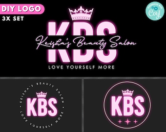 May include: A pink logo design with a crown and the text "KBS Keisha's Beauty Salon" and the tagline "Love Yourself More".