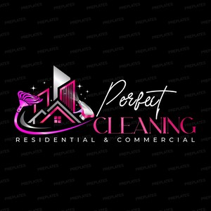 Cleaning Service Logo Set, 3x Modern Sparkle Logo Design, Residential & Commercial Cleaning Branding Kit, Premade Home Office Cleaners Logo image 5