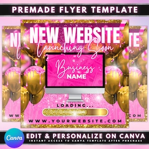 New Website Launch Flyer, DIY Flyer Template Design, Business Launch Flyer, Boutique Shop Event Flyer, Premade Business Launching Site Flyer