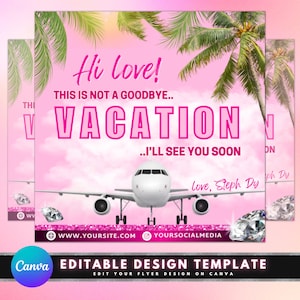 Business Vacation Flyer, DIY Flyer Template Design, We Are On Vacation Flyer, We Are Closed Flyer, Premade Holiday Trip Announcement Flyer