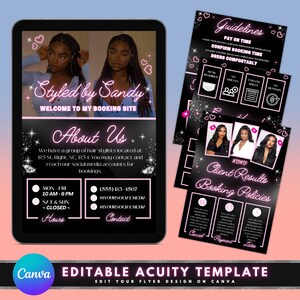 Hair Stylist Acuity Booking Template, DIY Acuity Template Design, Hair Stylist Website, Beauty Scheduling, Premade Hair Stylist Branding
