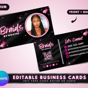 Haar geflochtene Visitenkarte, DIY Marketing Karten Design, Zöpfe Visitenkarten, Friseur Karten, Haarverlängerungen Visitenkarte Vorlage