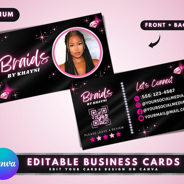 Hair Braiding Card Business Card - Etsy