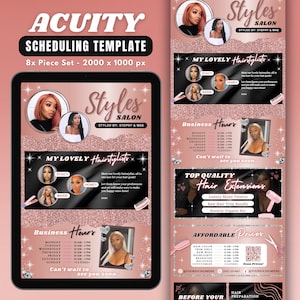 Hairstylist Acuity Scheduling Template, DIY Acuity Template Design, Beauty Salon Booking Website, Premade Lash Nail Spa Appointment Template