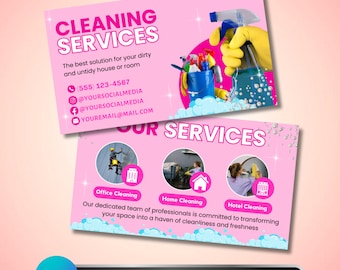 Business Card, Cleaning Services Business Card, Housekeeping Cards ...