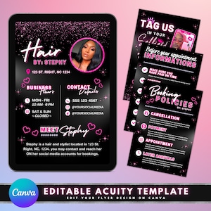 Hair Stylist Acuity Scheduling Template, DIY Acuity Template Design, Hair Stylist Website, Beauty Web Banner, Premade Hair Stylist Branding