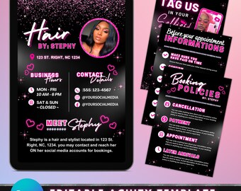 Hair Stylist Acuity Scheduling Template, DIY Acuity Template Design, Hair Stylist Website, Beauty Web Banner, Premade Hair Stylist Branding