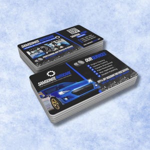 Auto Detailing Visitenkarten, DIY Canva Visitenkarten Vorlage Design, Auto Detailing Visitenkarten, Vorgefertigte QR Code Karten Bild 3