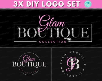Boutique-logo, DIY-logo ontwerpsjabloon, haarlogo, mode-logo, schoonheidslogo, logo voor haarbundelextensies, premade bedrijfslogo