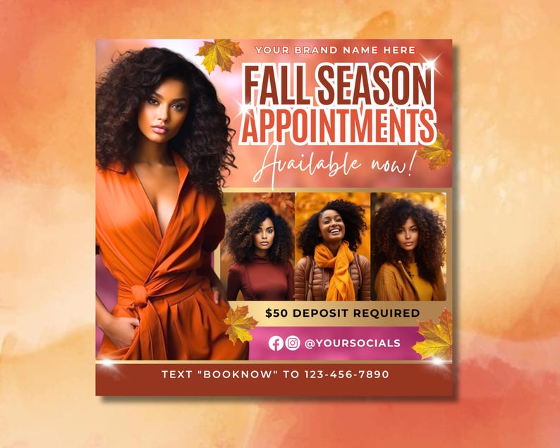 Fall Season 4X Bundle Flyer, DIY Flyer Template Design, Autumn Book Now ...