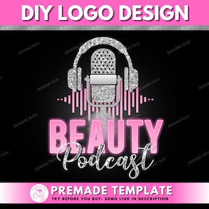 Podcast Logo, DIY Logo Design Template, Blogger Logo, Radio Host Logo, Podcast Show Vlog Logo, Webinar Logo, Beauty Talk Logo, Premade Logo