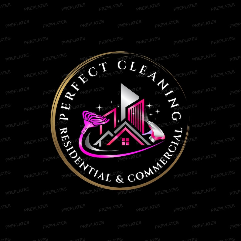 Cleaning Service Logo Set, 3x Modern Sparkle Logo Design, Residential & Commercial Cleaning Branding Kit, Premade Home Office Cleaners Logo image 6
