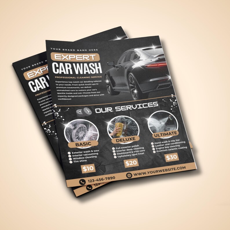 DIY Car Wash Canva Template for Small Business Marketing