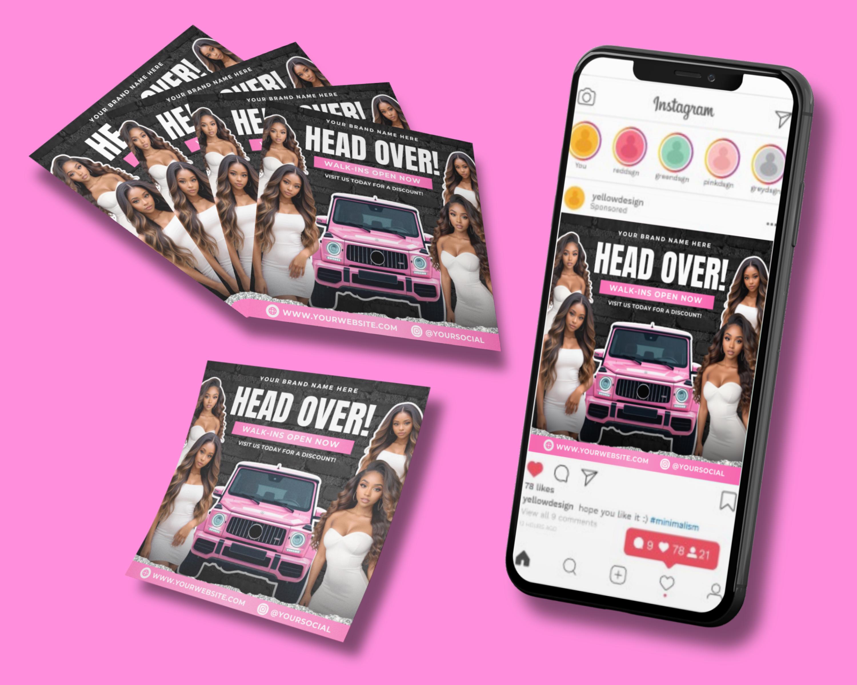 Walk-in Welcome Flyer, DIY Flyer Template Design, Walk-in Client Flyer ...