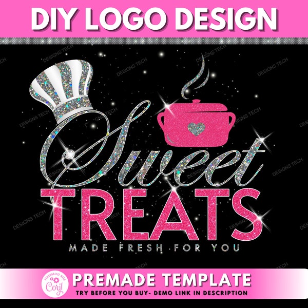 Chef Logo, DIY Logo Design, Baking Logo, Cooking Logo, Baker Logo, Restaurant Logo, Kitchen Logo, Premade Cook Business Logo Template