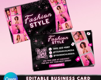 Fashion Style Business Cards, DIY Marketing Cards Template Design, Boutique Cards, Clothing Business Cards, Premade Apparel Business Cards