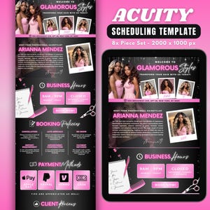 Acuity Scheduling Template, DIY Hairstylist Acuity Template Design, Beauty Salon Booking Website, Premade Hair Nail Spa Appointment Template