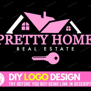 DIY Real Estate Logo, Real Estate Agent Logo Design, Real Estate Key Logo, Realtor Logo, Home Decoration Business Logo, Premade Template
