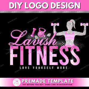 Fitness Logo, DIY Logo Design Template, Personal Trainer Logo, Workout Logo, Training Logo, Fitness Instructor Logo, Gym Logo