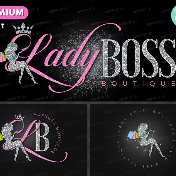 Boutique-Logo, DIY-Logo-Design-Vorlage, Mode-Logo, Beauty-Logo, Shop-Logo, Shop-Logo, Kleidung-Shopping-Logo, vorgefertigtes Geschäfts-Logo