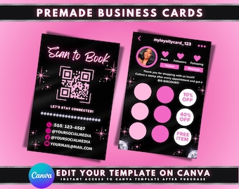 Loyalty Business Card, DIY Canva Business Card Template Design, IG Rewards Cards, Small Business Discount Cards, Premade QR Code Points Card