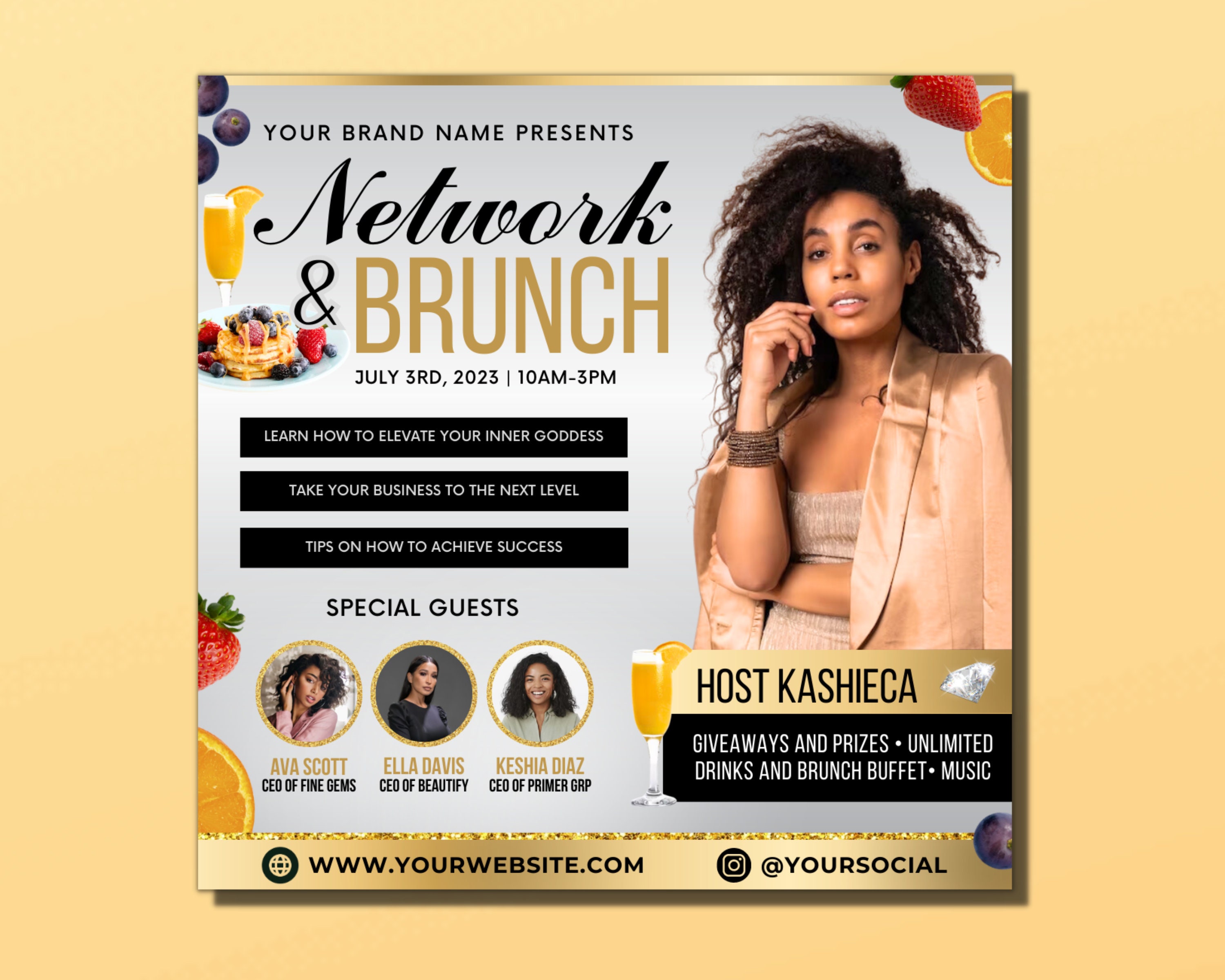 Example Flyer Networking Networking Brunch Flyer, DIY Flyer Template Design, Business Conference ...