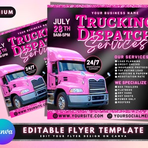 Truck Dispatcher Flyer, DIY Flyer Template Design, Trucking Services Flyer, Logistics Flyer, Truck Dispatching Flyer, Premade Flyer Design
