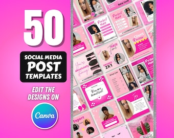 Hair Content Post Templates, DIY Flyer Design, Social Media Engagement Posts, Hair Bundles Flyers, Wigs Instagram Posts, Business Flyers
